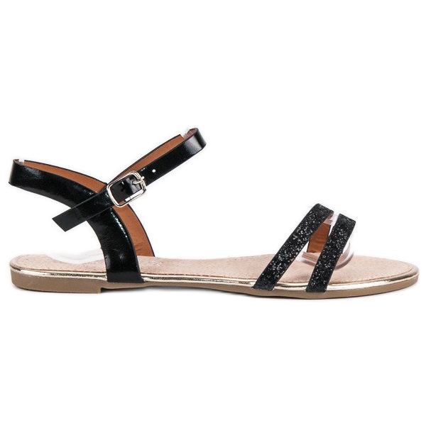 American Club Sandale plate americane negre negru