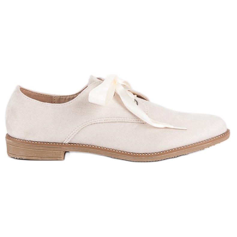 Pantofi cu panglică din satin maro