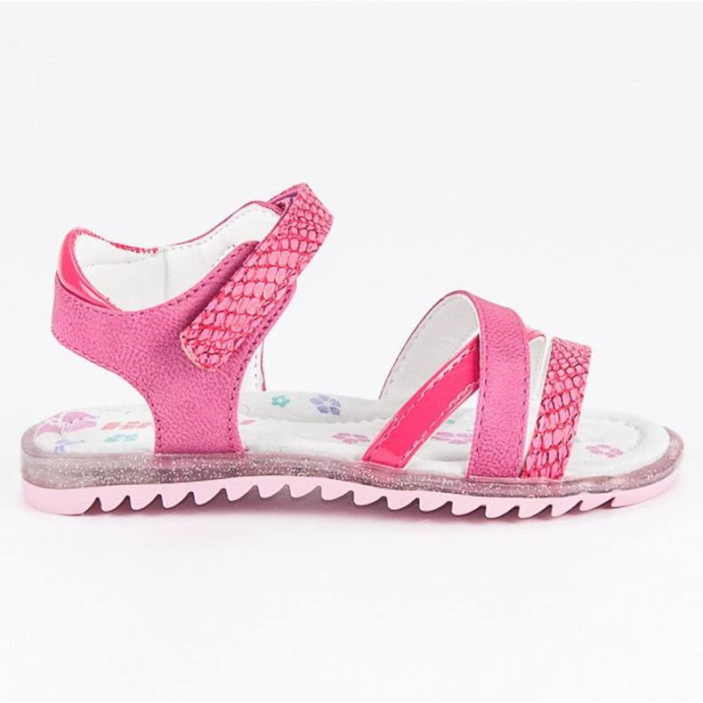 Hasby Sandale de velcro roz