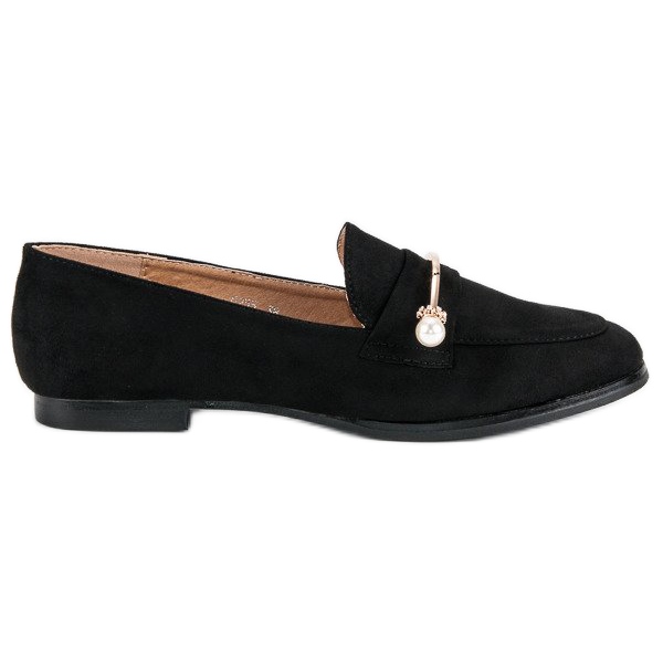 Brogues negre cu perle negru