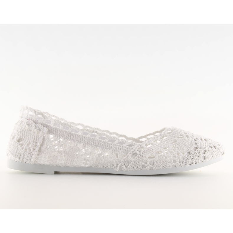 Balerine din dantelă albă JX59P alb