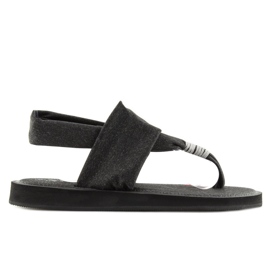 Sandale negre din bumbac DD81P negru Sandale negre din bumbac DD81P negru