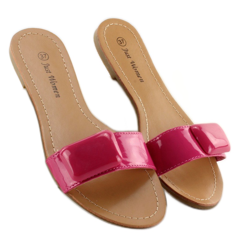 Papuci cu curea 8293-60 Roz fucsia