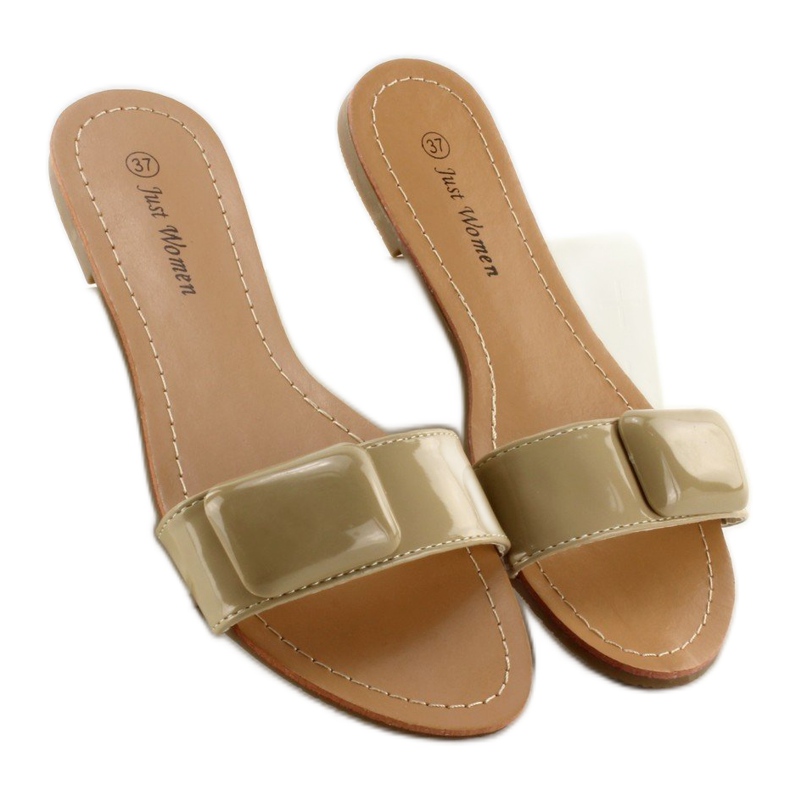 Papuci cu curea 8293-60 kaki verde