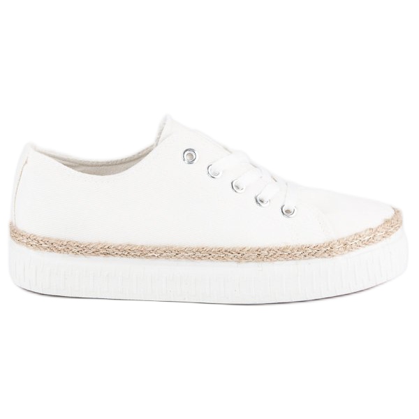 Kylie Creperi cu șireturi pe platformă alb Kylie Creperi cu șireturi pe platformă alb