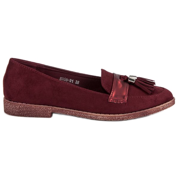 Mocasini eleganti bordeaux roșu