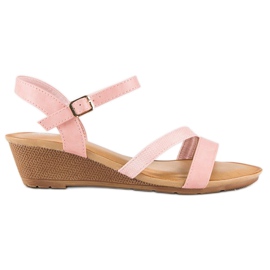 Bello Star Sandale cu pană confortabile roz