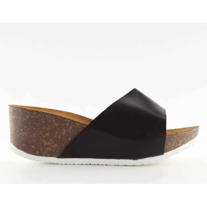 Papuci negri JM26 negri pe o pană confortabilă negru Papuci negri JM26 negri pe o pană confortabilă negru