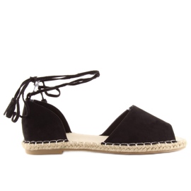 Espadrile negre cu vârf deschis Z-17 negre negru