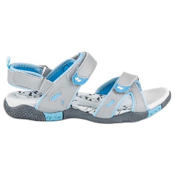 Hasby Sandale de damă cu velcro gri Hasby Sandale de damă cu velcro gri