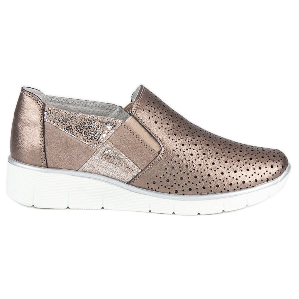Filippo Pantofi Golden Slip On de aur