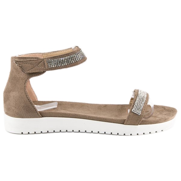 Evento Sandale elegante cu velcro maro