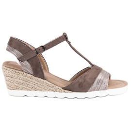 Evento Espadrile pe sandale cu pană maro Evento Espadrile pe sandale cu pană maro