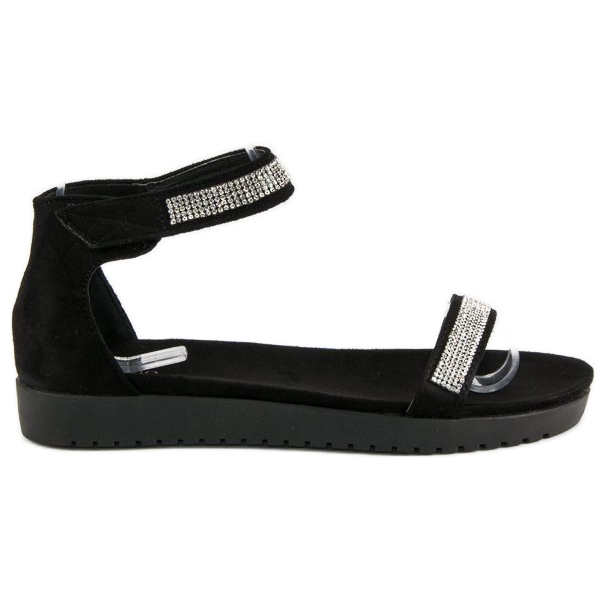 Evento Sandale elegante cu velcro negru