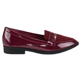 Best Shoes Mocasini lăcuiți burgundy multicolor roșu