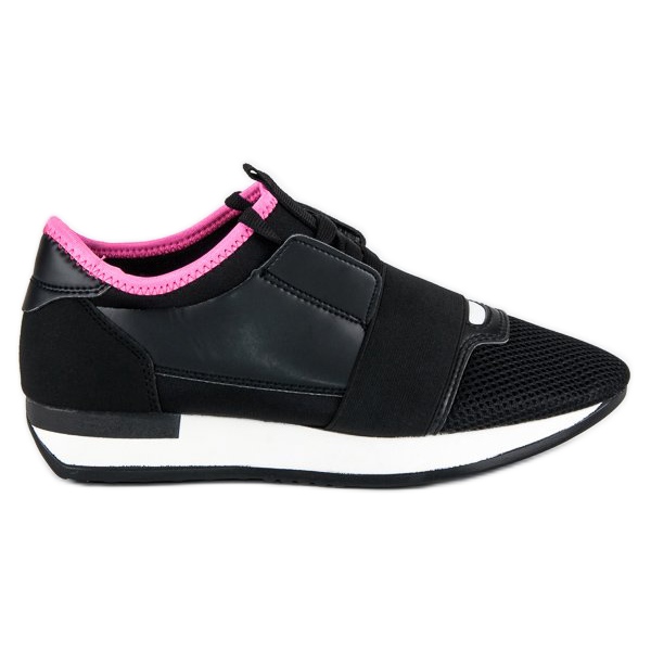 Pantofi sport de alunecare negru roz