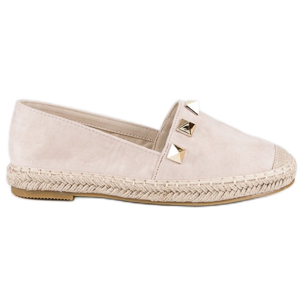 Bestelle Espadrile bej cu strasuri