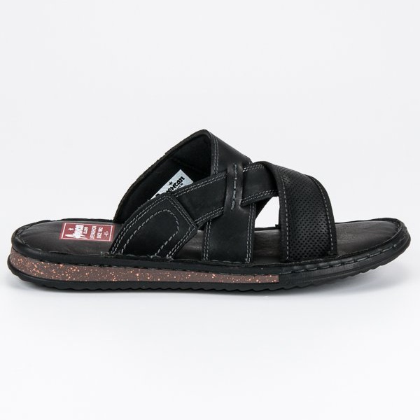 American Club Flip-flops americani din piele negru