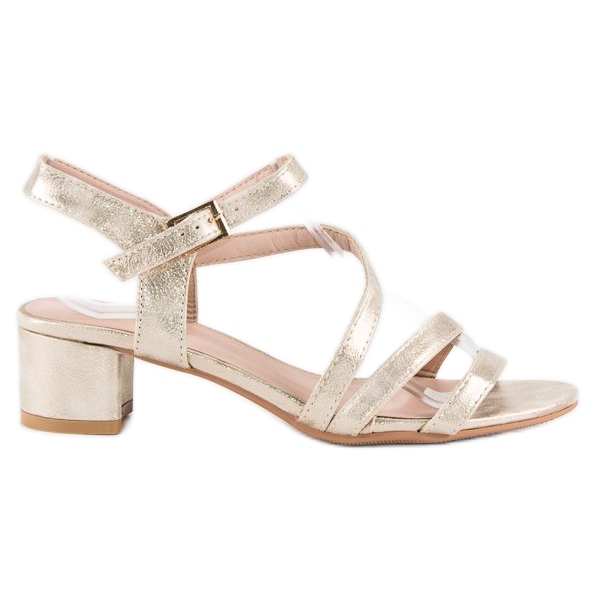 Ideal Shoes Sandale plate galben