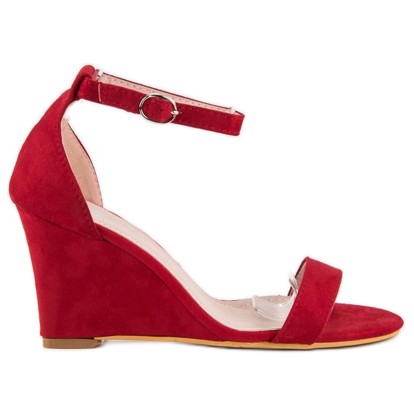 Sandale de piele intoarsa roșu Sandale de piele intoarsa roșu