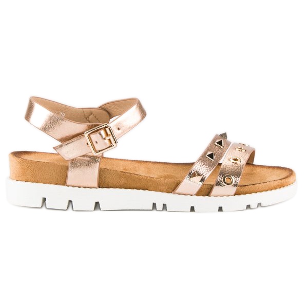 Forever Folie Sandale roz cu strasuri