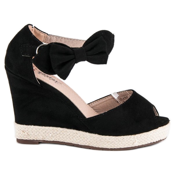 Seastar Espadrile cu pană cu fundă negru