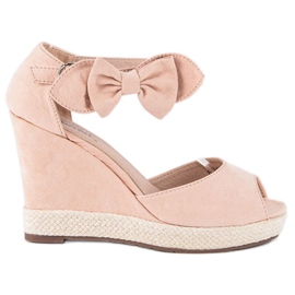 Seastar Espadrile cu pană cu fundă roz Seastar Espadrile cu pană cu fundă roz
