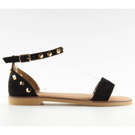 Sandale negre cu crampoane 117-11 negre negru Sandale negre cu crampoane 117-11 negre negru
