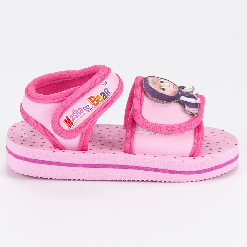 Sandale de mască velcro și de urs roz