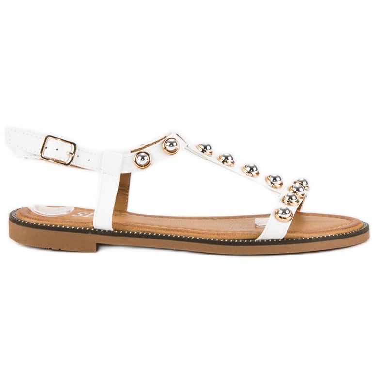 SDS Sandale Albe Cu Cataramă