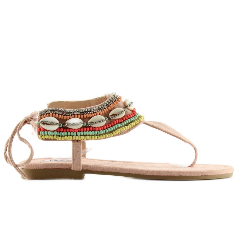 Sandale cu margele roz 8241 Roz