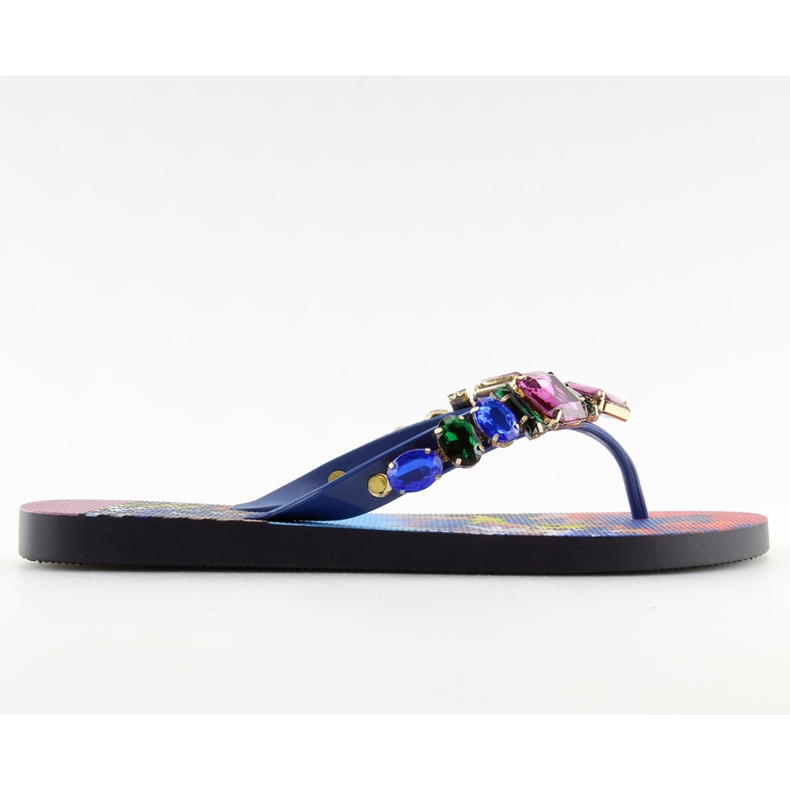 Flip-flops cu pietre 8250 Albastru violet