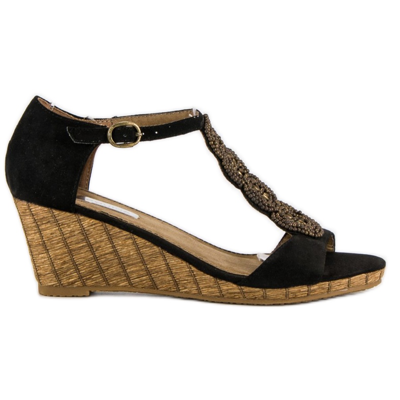 Corina Sandale cu pană decorative negru