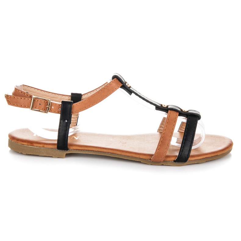 Licean Sandale cu închizătoare negru maro