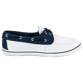 McKey Mocasini bleumarin la modă alb McKey Mocasini bleumarin la modă alb