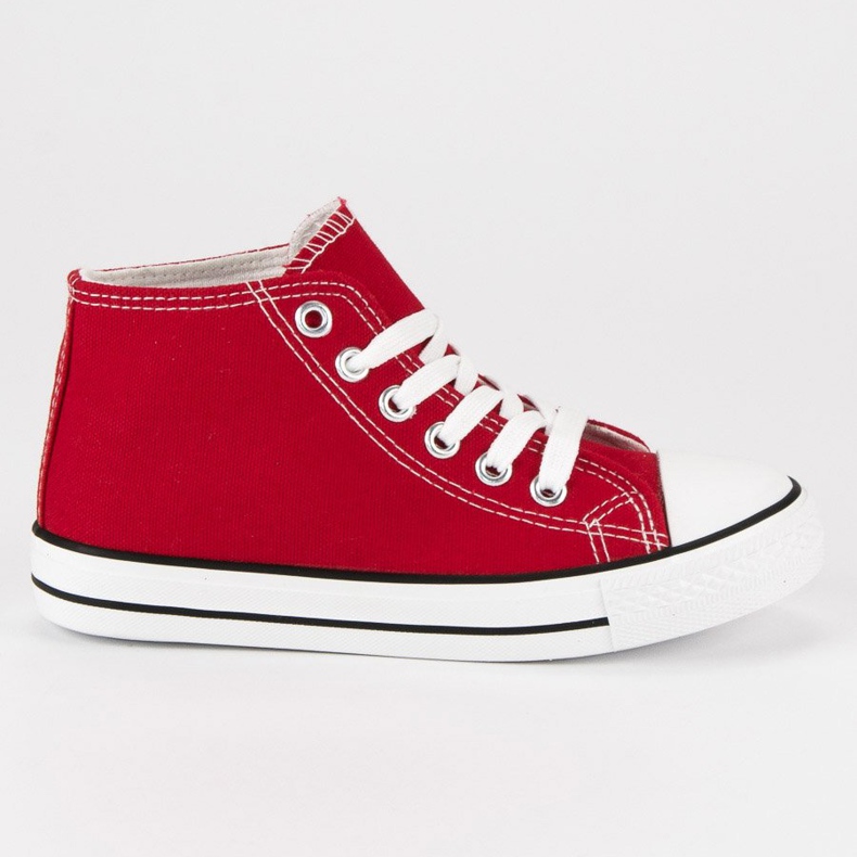 Adidasi legati deasupra gleznei roșu