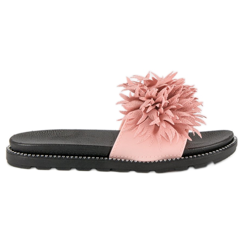 Papuci cu pompon roz