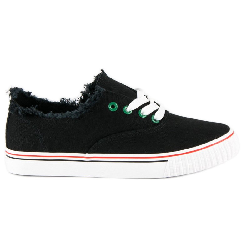 L&H Tenisi legați la modă negru L&H Tenisi legați la modă negru