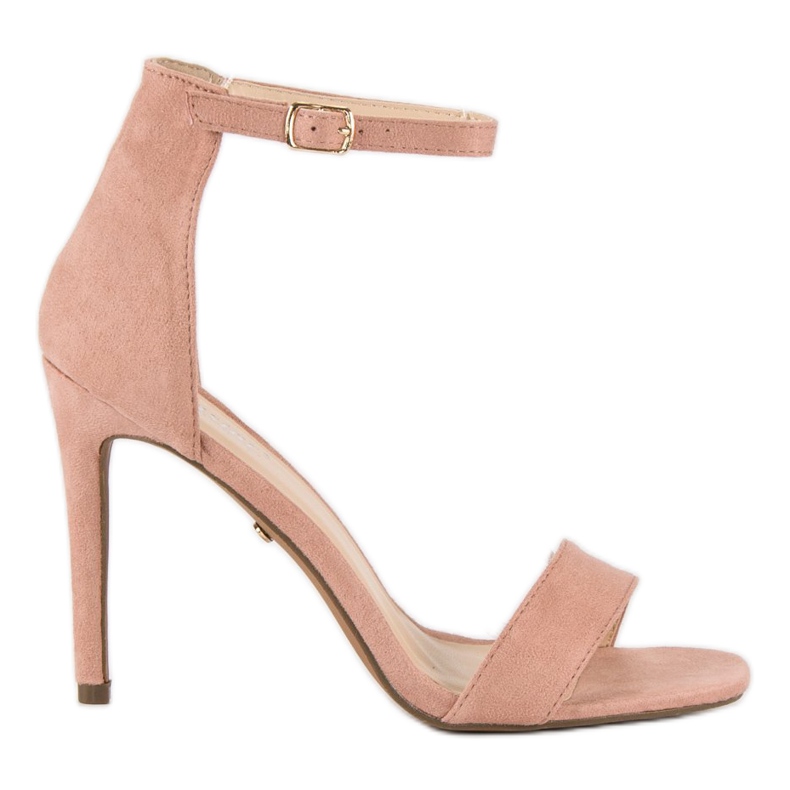 Seastar Sandale din piele intoarsa pe toc inalt roz Seastar Sandale din piele intoarsa pe toc inalt roz