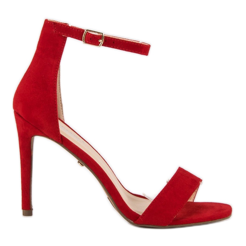 Seastar Sandale din piele intoarsa pe toc inalt roșu