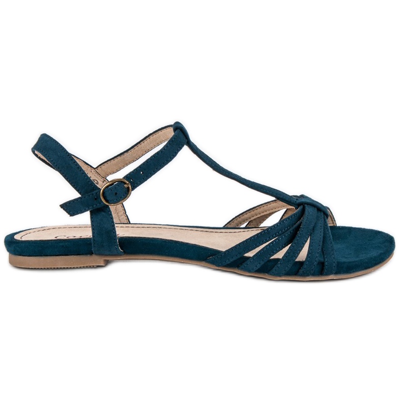 Corina Sandale plate bleumarin albastru