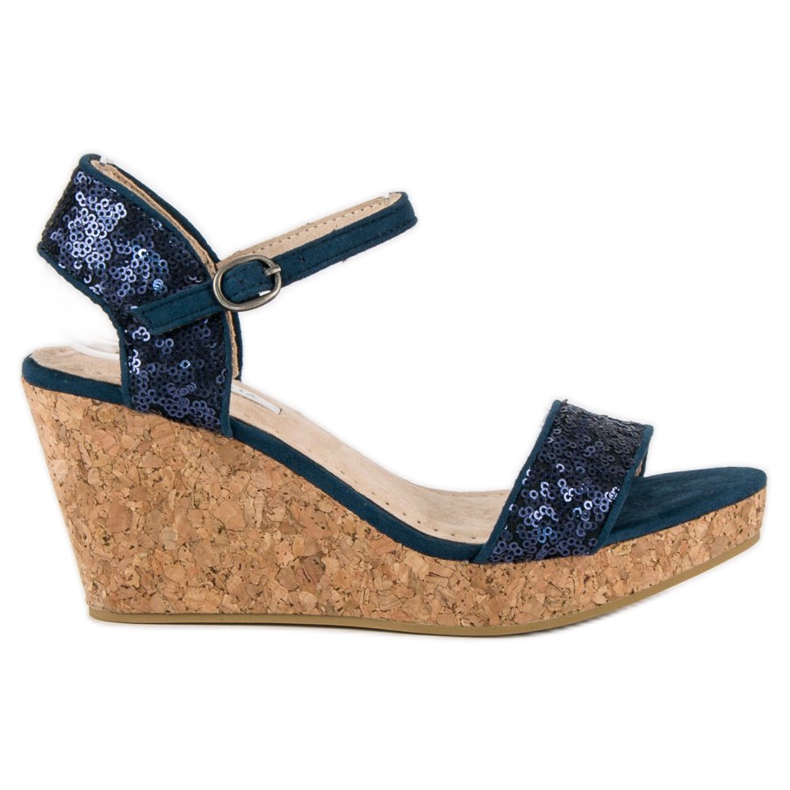 Corina Sandale cu paie cu paiete albastru Corina Sandale cu paie cu paiete albastru