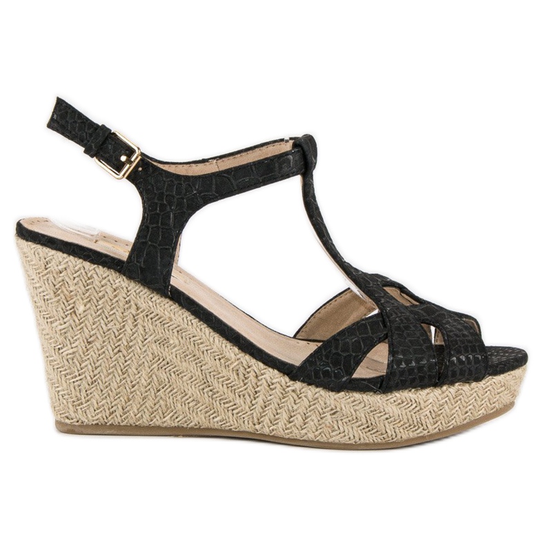 Corina Sandale negre cu pană negru