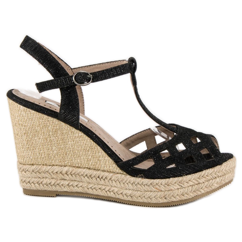 Corina Sandale cu pană confortabile negru