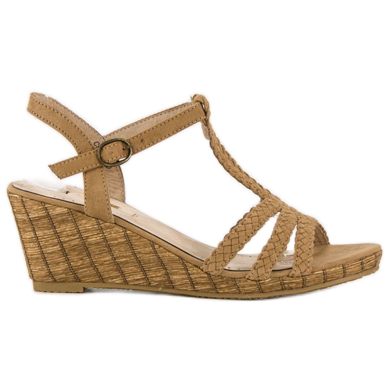 Corina Sandale cu pană confortabile maro