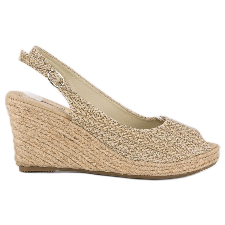 Espadrile cu pană bej