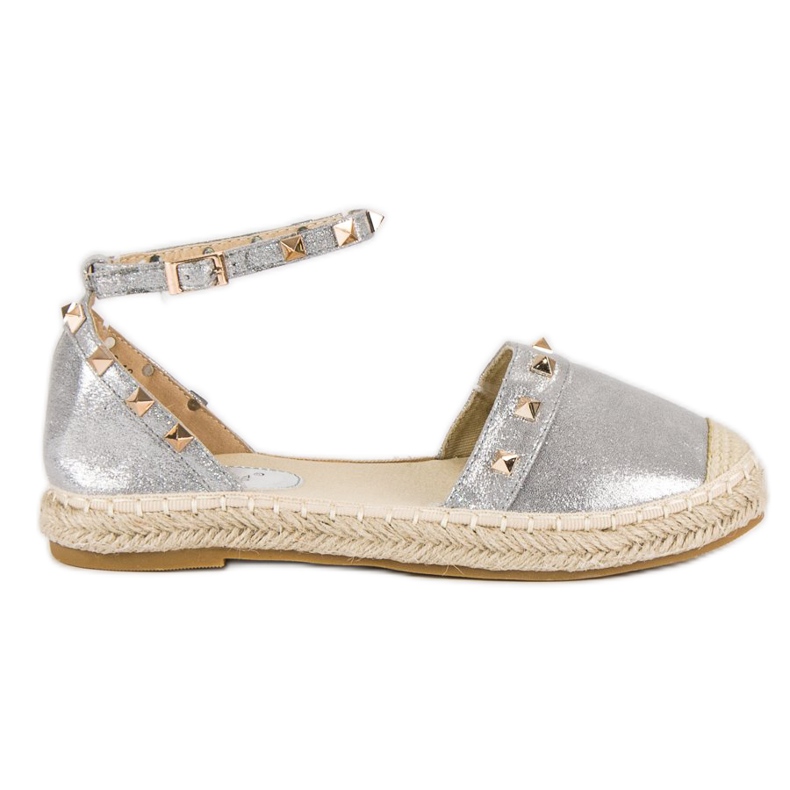 Fama Sandale espadrile argintii gri Fama Sandale espadrile argintii gri