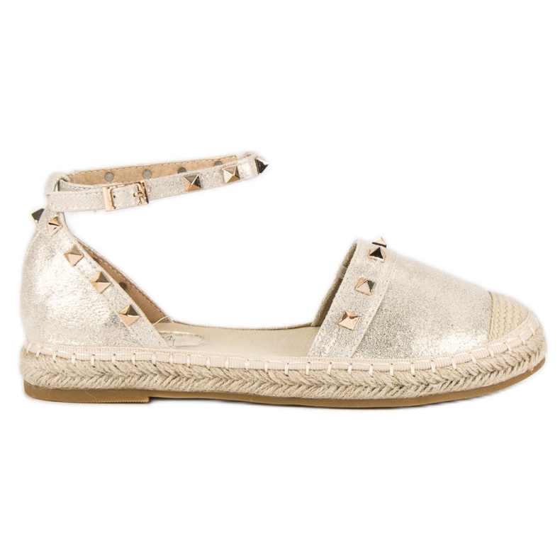 Fama Sandale espadrile aurii de aur Fama Sandale espadrile aurii de aur