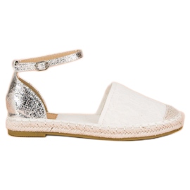 Nio Nio Espadrile din dantela alb Nio Nio Espadrile din dantela alb