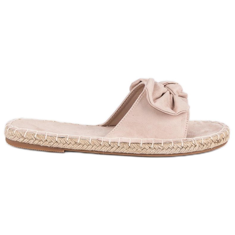 Flip-flops espadrile din piele intoarsa maro
